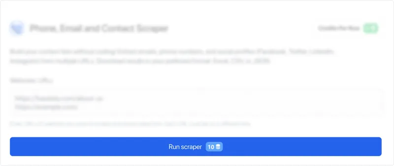 Click the "Run Scraper" button to start extracting data.