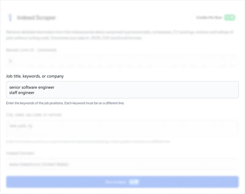Enter the job title, keywords, or company you want to search for. Put each search query on a different line.