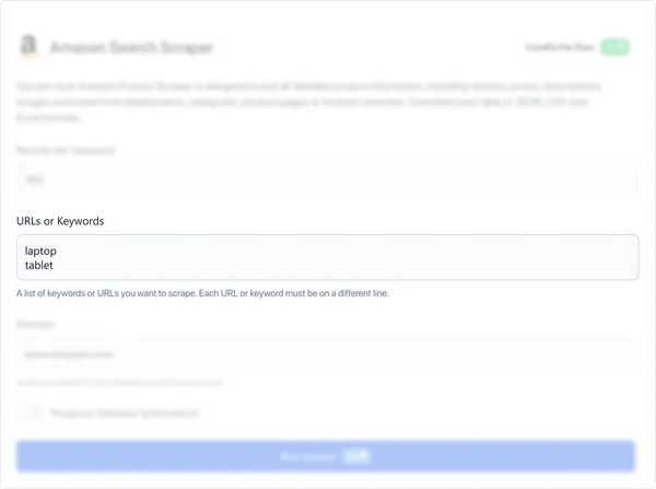 Input the list of URLs of categories, search pages or products you want to scrape. Make sure each URL starts on a new line.