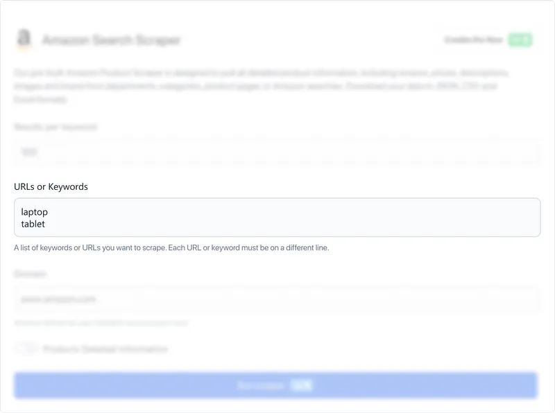 Input the list of URLs of categories, search pages or products you want to scrape. Make sure each URL starts on a new line.