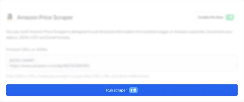 Click the "Run Scraper" button to begin collecting data. 