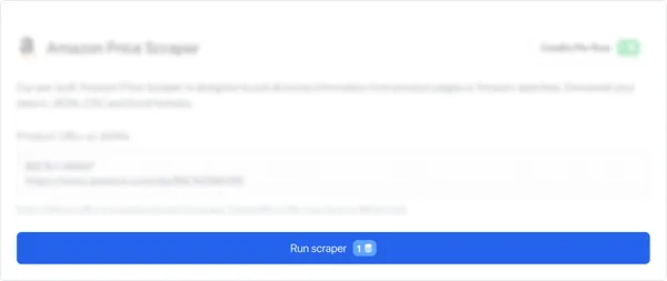 Click the "Run Scraper" button to begin collecting data. 