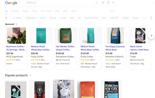 Inline Shopping Results