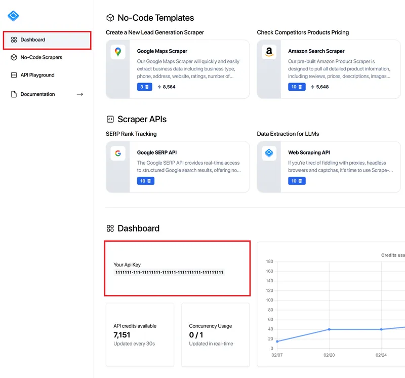 HasData's API key