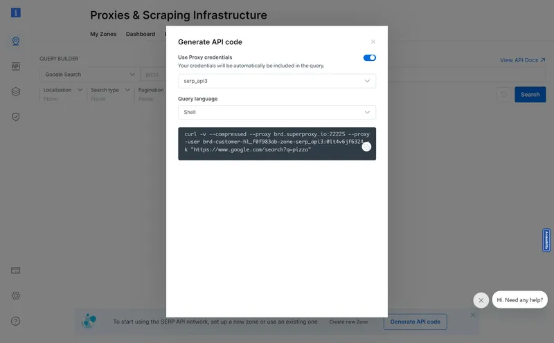 BrightData returns cURL for scraping data using Proxy withiut parsing