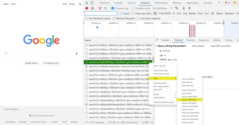 Convert a query from Network to code