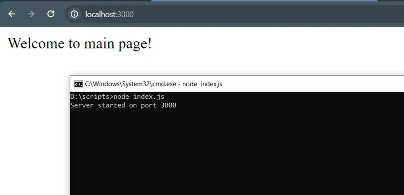 This is an image of a server running on port 3000