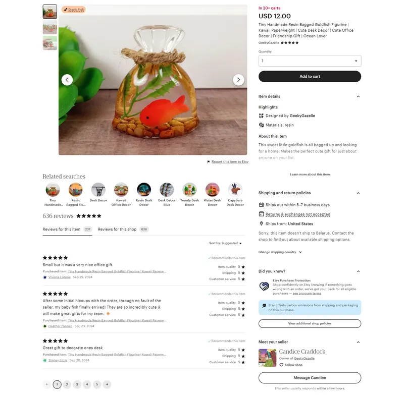 Etsy product page example