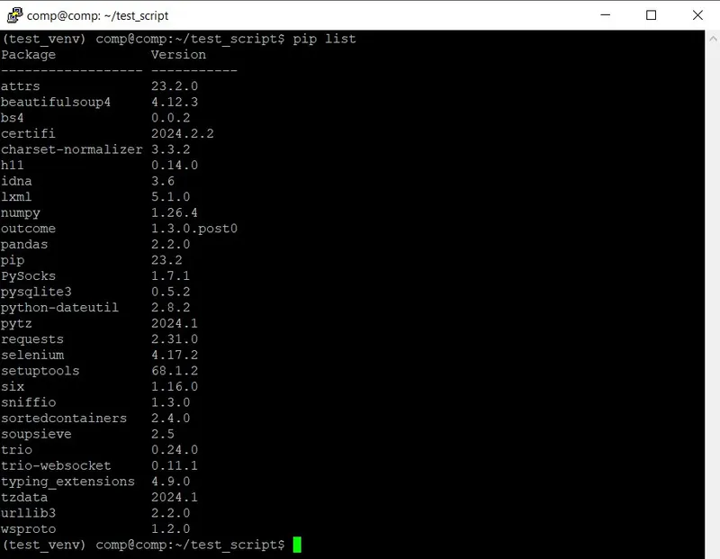 Install libraries using pip