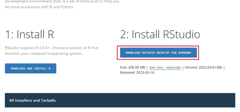 Dowload RStudio