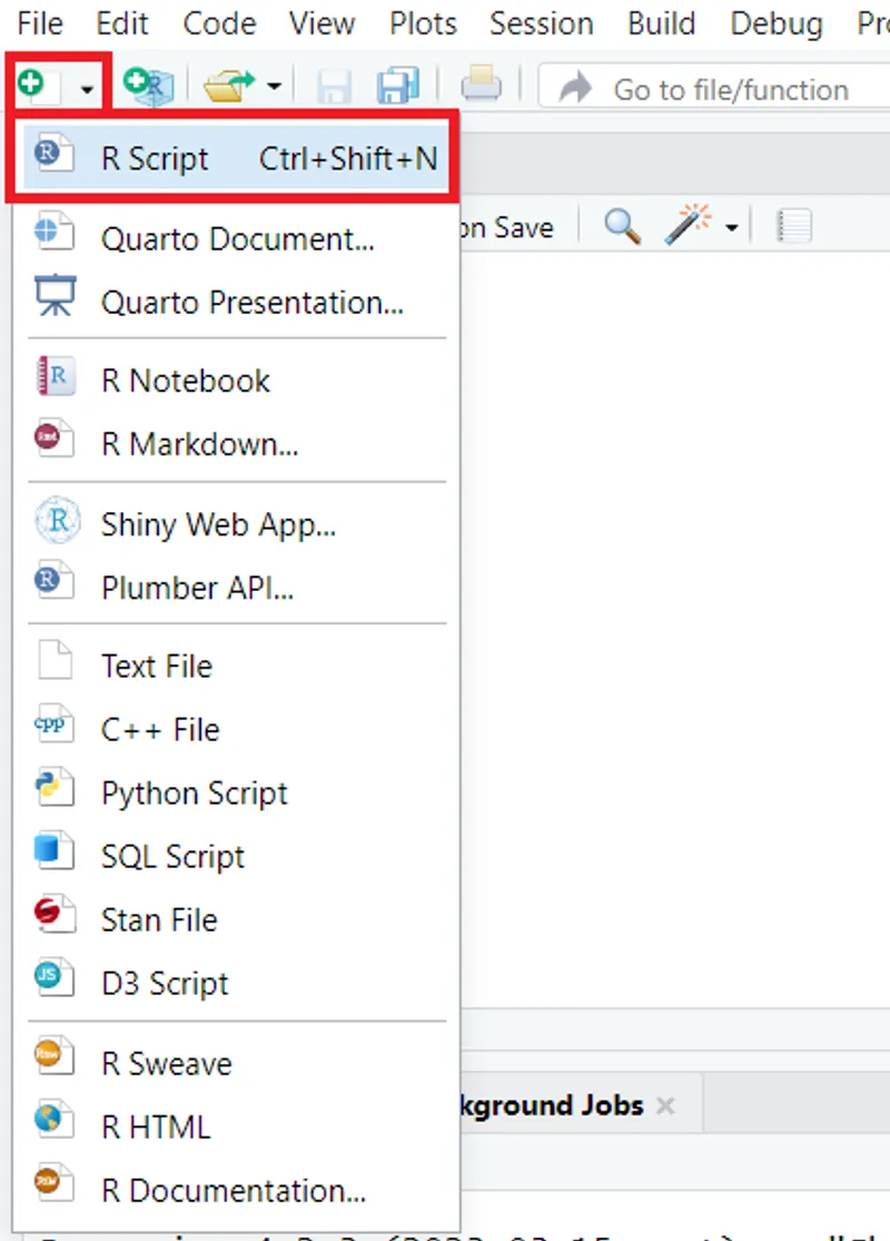 Create New R Script