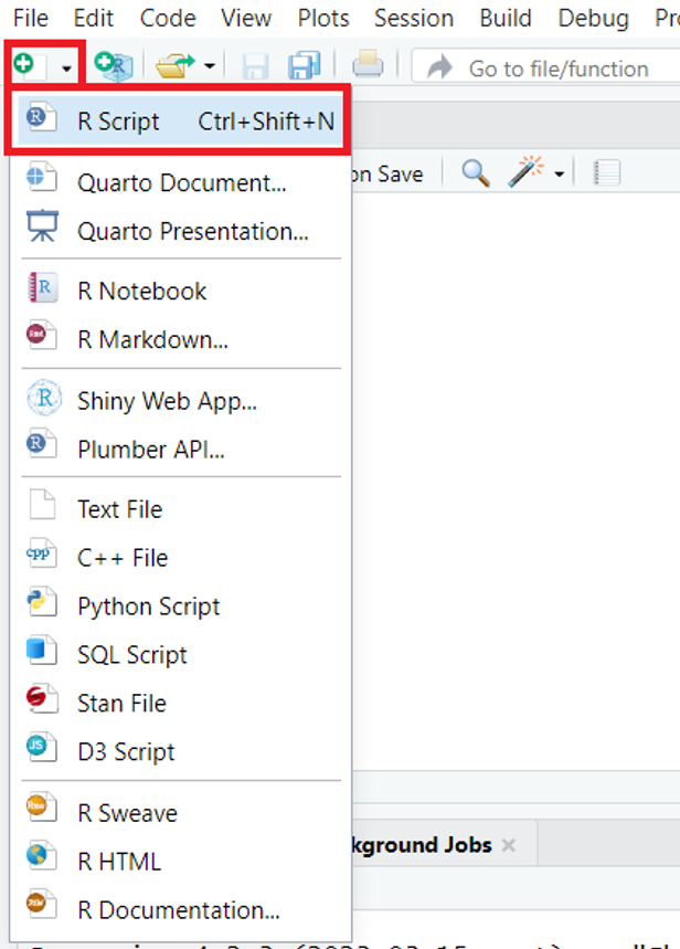 Create New R Script