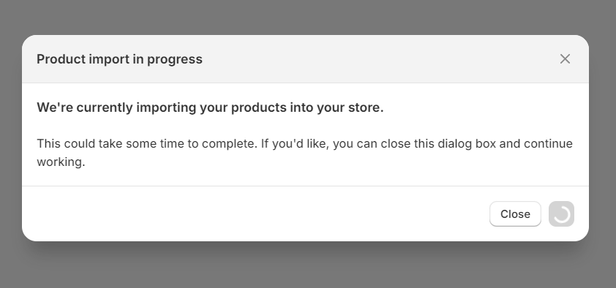 Wait while products processing