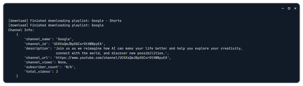 YouTube channel yt-dlp example