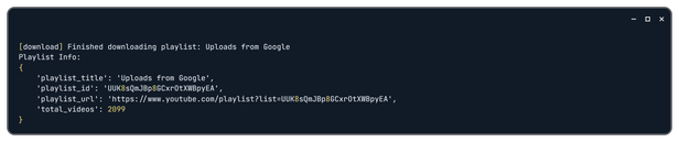 YouTube playlist yt-dlp example
