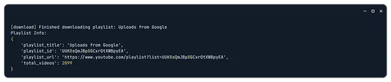 YouTube playlist yt-dlp example