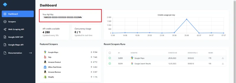 Copy API-Key