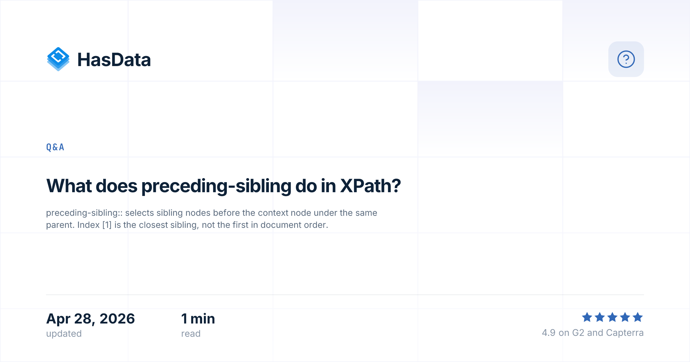 What does preceding-sibling do in XPath? | HasData