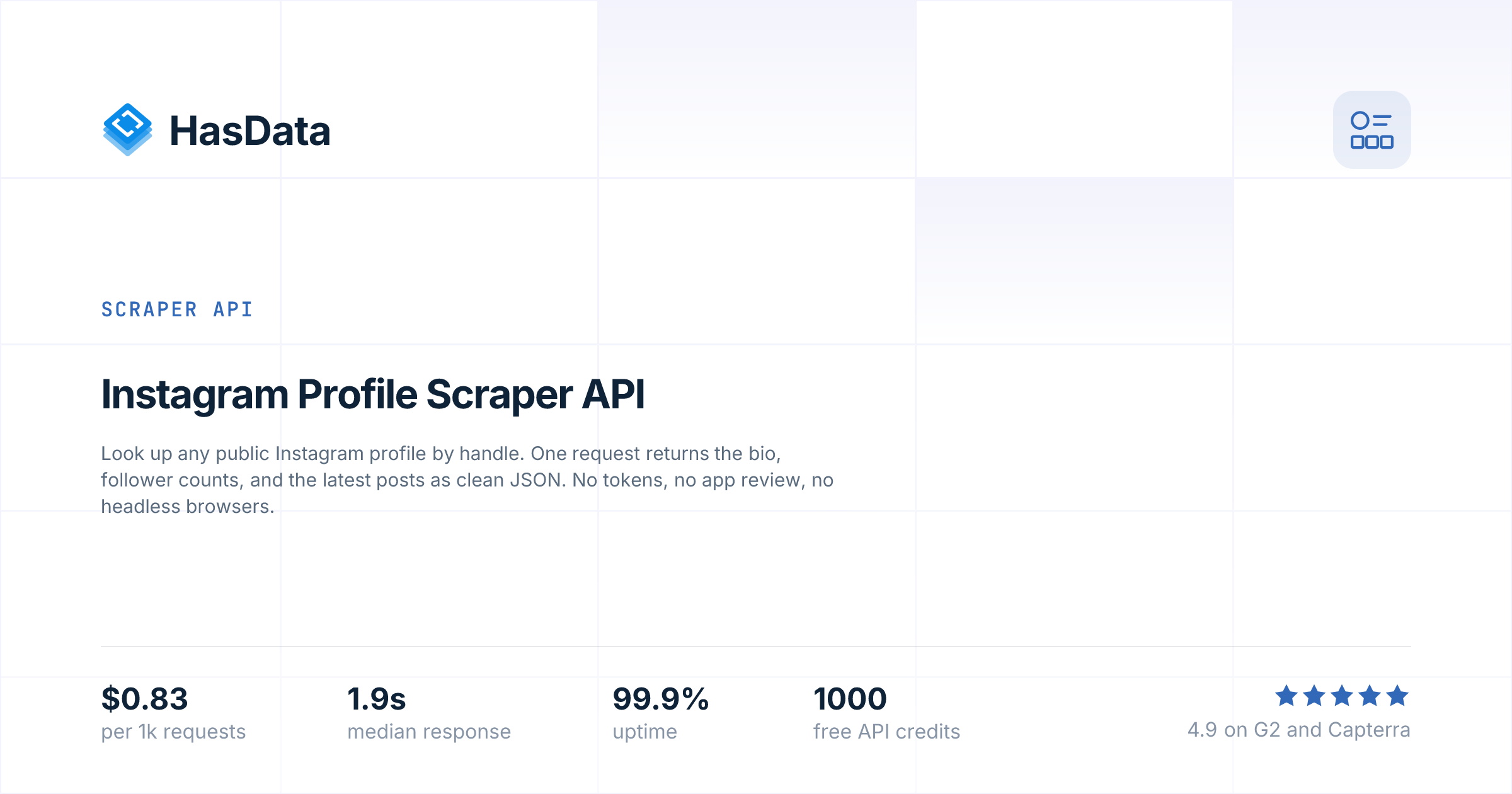 Instagram Profile Scraper API - Bio & Followers | HasData